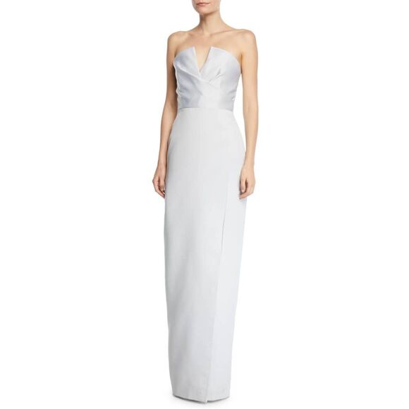 Jay Godfrey NWT Darcy Strapless Gown in Silver Size 10 - Picture 1 of 6